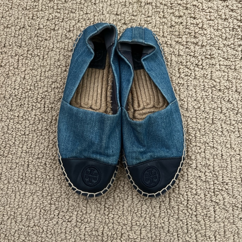 Tory Burch Blue Espadrille Flats